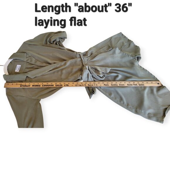 Revolve Runaway The Label l/s olive green wrap dress size 4 - Picture 5 of 7